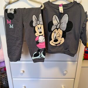 Disney Minnie Mouse Gray Sweatsuit Set for Kids